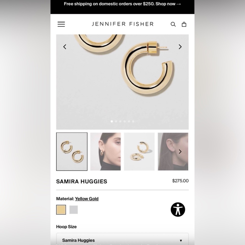 Jennifer Fisher Gold Hoop Earrings